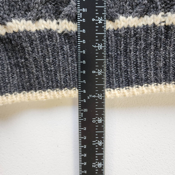 Vintage Chunky Wool Knit Gray Grandpa Sweater Size Medium - Picture 6 of 8